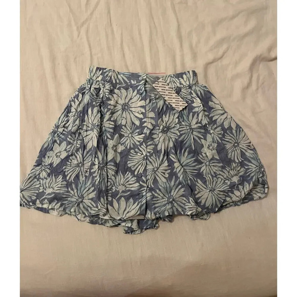 NWT Urban Outfitters Tropical Mini Skirt blue small - Picture 1 of 6
